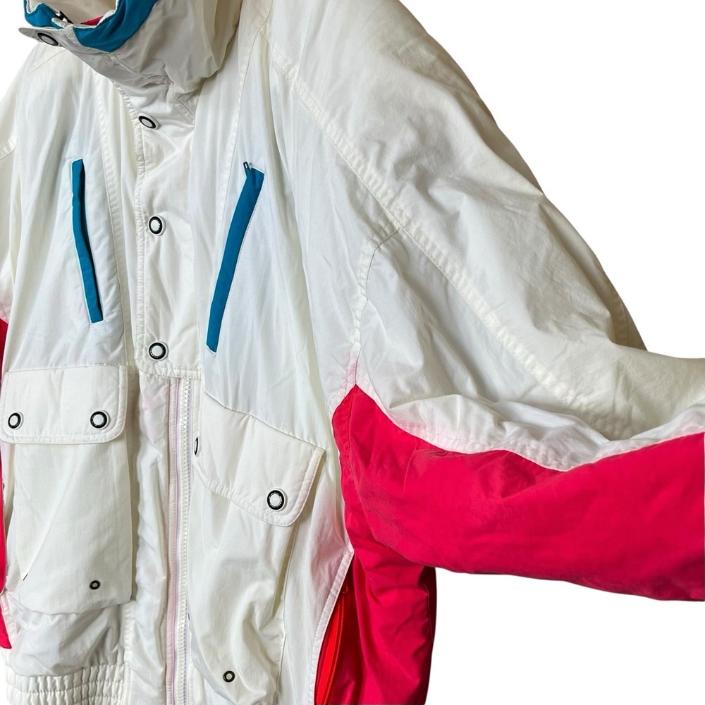 Vintage Tyrolia by Head Ski Jacket Mens XL White Neon Thermoloft Lined Snow - Picture 5 of 16